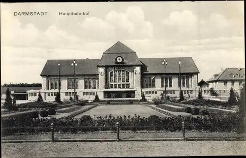 Ak Darmstadt in Hessen, Hauptbanhof, Front