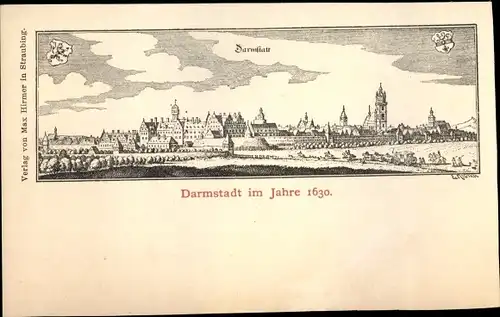 Künstler Ak Nister, E., Darmstadt in Hessen, Panorama 1630