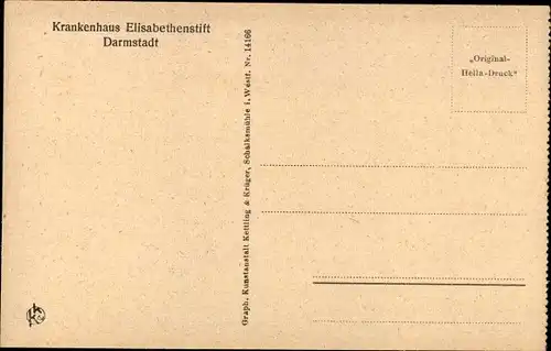 Ak Darmstadt in Hessen, Krankenhaus Elisabethenstift, Männersaal