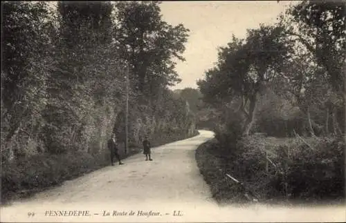 Ak Pennedepie Calvados, La Route de Honfleur