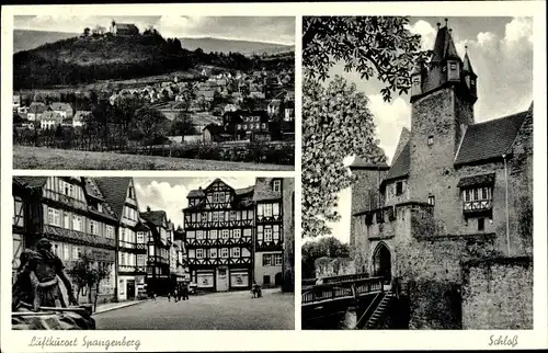 Ak Spangenberg, Blick auf den Ort, Straße, Schloß