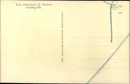Ak Greding Mittelfranken, Kath. Pfarrkirche St. Jakobus