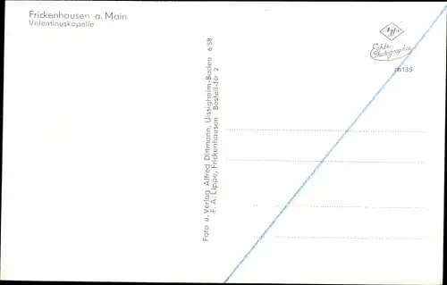 Ak Frickenhausen am Main Unterfranken, Valentinuskapelle