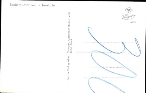 Ak Tauberbischofsheim in Baden Württemberg, Turnhalle, Panorama
