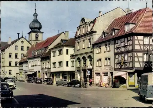 Ak Marktheidenfeld im Spessart Unterfranken, Marktplatz, Geschäfte