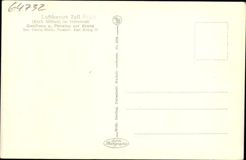 Ak Zell im Odenwald Bad König Odenwald Hessen, Total