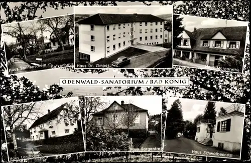 Ak Bad König im Odenwald Hessen, Sanatorium, Haus Dr. Zimper, Haus Sorgenfrei, Haus Schwalbennest