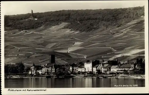 Ak Rüdesheim am Rhein, Ort mit Nationaldenkmal