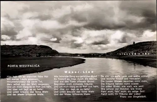 Ak Porta Westfalica an der Weser, Weserlied, Panorama