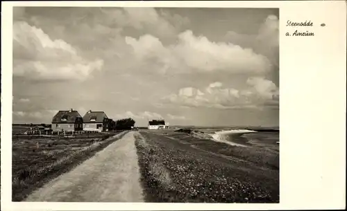 Ak Steenodde Nebel Insel Amrum, Strand, Promeande, Teilansicht