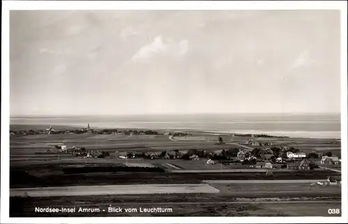 Ak Amrum Nordfriesland, Panorama v. Leuchtturm