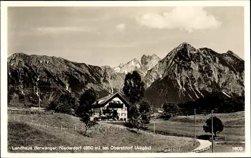 Ak Niederdorf Wolfertschwenden Unterallgäu, Landhaus Berwanger