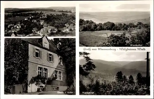 Ak Mannenberg Rudersberg in Württemberg, Panorama, Gasthaus Zum Adler