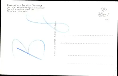 Ak Klingelbach im Taunus, Pension Gemmer