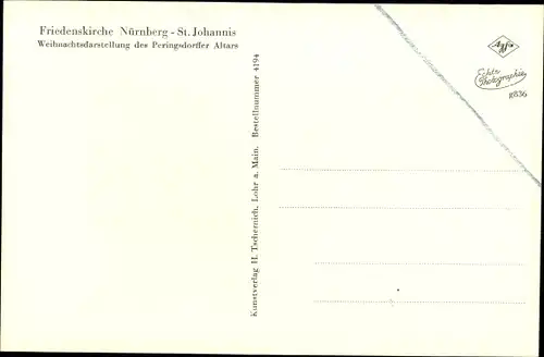Ak Nürnberg in Mittelfranken, Friedenskirche, St. Johannis