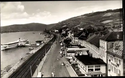 Ak Rüdesheim am Rhein, Drosselgasse, Vogelschau