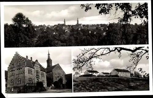 Ak Neunkirchen in Baden, Gesamtansicht, Kirche, Rathaus