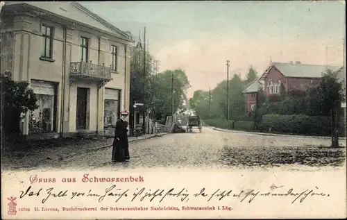 Ak Schwarzenbek in Lauenburg, Straßenpartie, Handlung