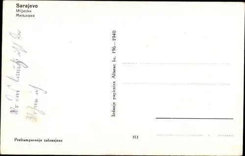 Ak Sarajevo Bosnien Herzegowina, Miljacka, Blick auf den Ort