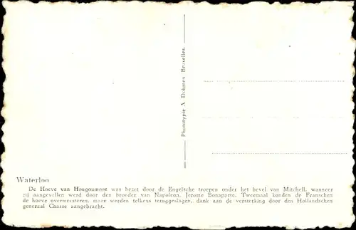 Ak Waterloo Wallonisch Brabant, Innenseite des Pachthofes Hougoumont