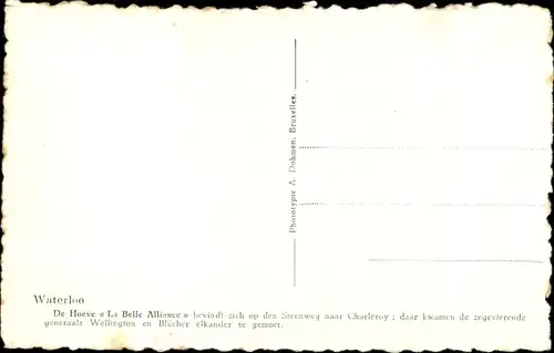Ak Waterloo Wallonisch Brabant, Pachthof La Belle Alliance