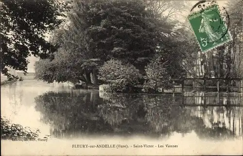 Ak Fleury sur Andelle Eure, Saint Victor, Les Vannes