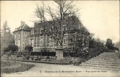 Ak Bosguérard-de-Marcouville Eure, Château de La Mésangère, Vue prise du Parc