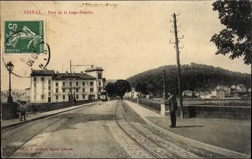 Ak Épinal Lothringen Vosges, Pont de la Loge Blanche