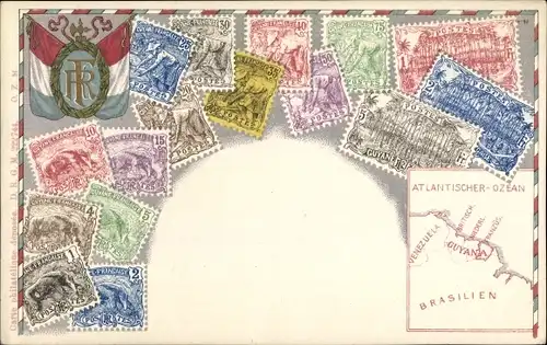 Briefmarken Ak Guyana, Guyane Francaise Postes