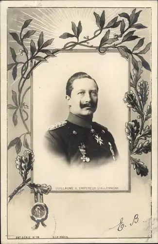 Passepartout Ak Kaiser Wilhelm II., Portrait