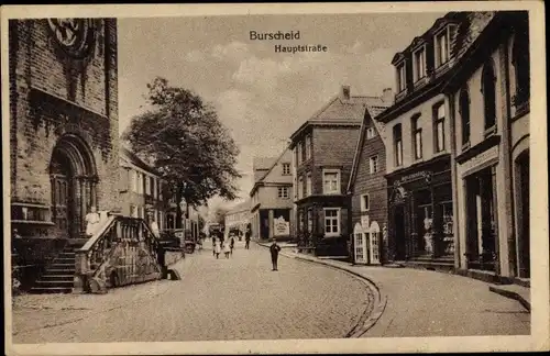 Ak Burscheid in Nordrhein Westfalen, Hauptstraße, Kirchpartie