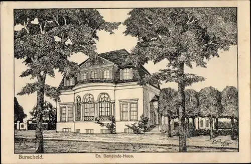 Künstler Ak Burscheid in Nordrhein Westfalen, Evangelisches Gemeindehaus
