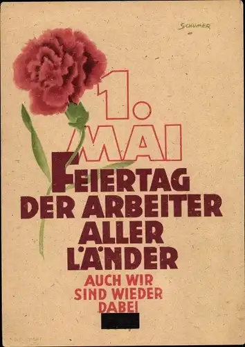 Künstler Ak Schumer, 1 Mai, Feiertag der Arbeiter aller Länder, DDR