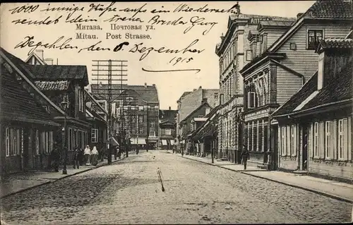 Ak Jelgava Mitau Lettland, Poststraße