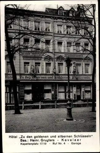 Ak Kevelaer am Niederrhein, Hotel zu den goldenen und silbernen Schlüsseln, Kapellenplatz 17/19