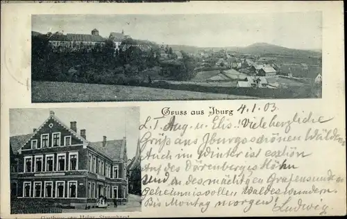 Ak Bad Iburg am Teutoburger Wald, Gasthaus, Blick auf den Ort