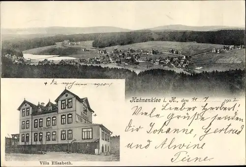 Ak Hahnenklee Bockswiese Goslar im Harz, Panorama vom Ort, Villa Elisabeth