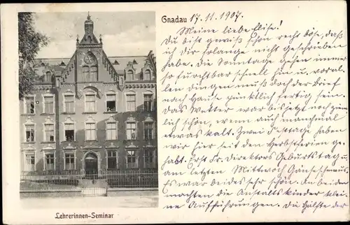 Ak Gnadau Barby Sachsen Anhalt, Lehrerinnenseminar