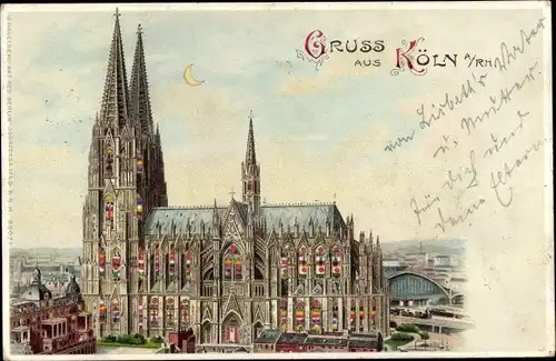 Halt gegen das Locht Litho Köln am Rhein, Dom