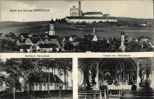 Ak Neresheim Baden Württemberg, Wallfahrtskirche Maria Buch, Innenansicht, Schloss