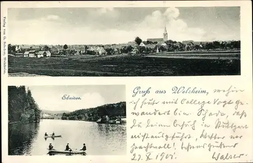 Ak Welzheim in Württemberg, Ebnisee, Blick auf den Ort