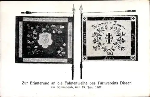 Ak Dissen Teutoburger Wald, Fahnenweihe des Turnvereins 15. Juni 1907