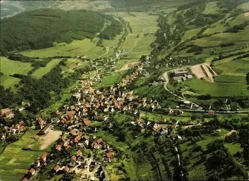 Ak Wiesthal im Spessart Unterfranken, Ort aus Vogelschau