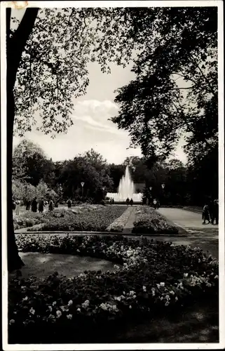 Ak Dresden Altstadt, Jahresschau 1937, Garten und Heim, Blumenparterre, Wasserkunst
