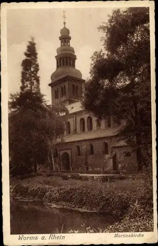 Ak Worms am Rhein, Martinskirche