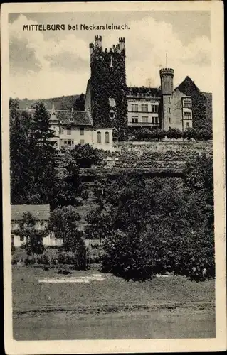 Ak Neckarsteinach im Kreis Bergstraße, Ansicht der Mittelburg