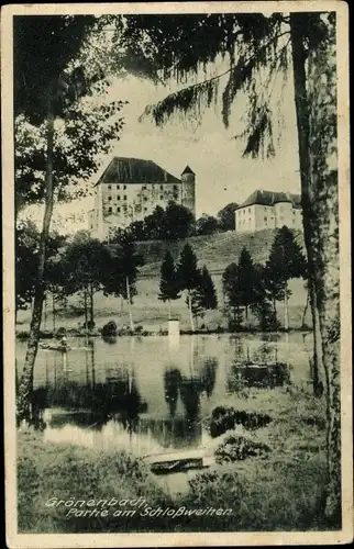 Ak Bad Grönenbach im Allgäu, Partie am Schlossweiher