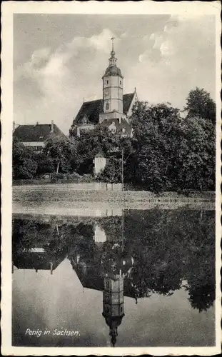 Ak Penig in Sachsen, Kirche, Wasseransicht