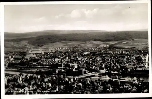 Ak Hameln an der Weser Niedersachsen, Panorama v. Klüt