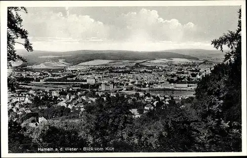 Ak Hameln an der Weser Niedersachsen, Panorama v. Klüt